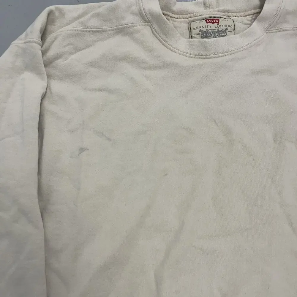 Vintage 90s Levi's White Blank Cotton Sweatshirt